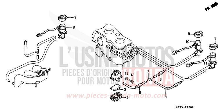 VALVE SOLENOIDE de Gold Wing Aspencade PEARL ROYAL MAGENTA (RP151) de 1993